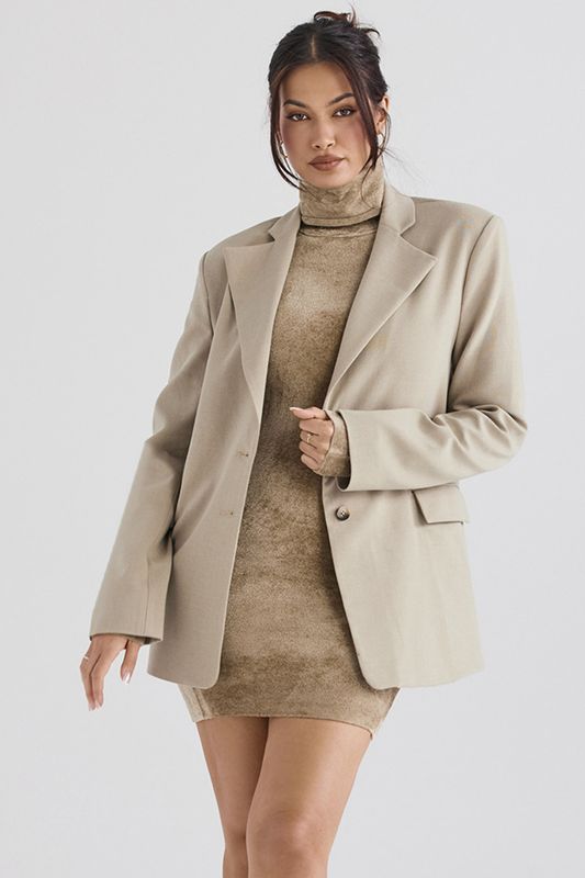 Beige House Of Cb Oversized Blazer | IVR-164295