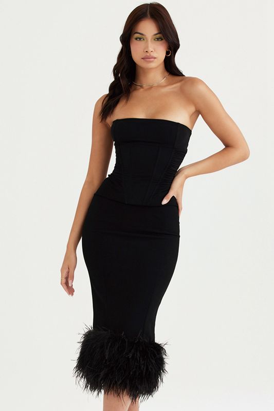 Black House Of Cb Strapless Dress | JHX-379208