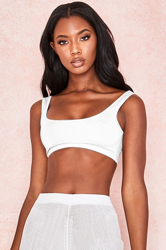 White House Of Cb Stretch Jersey Cropped Tops | TMU-541632