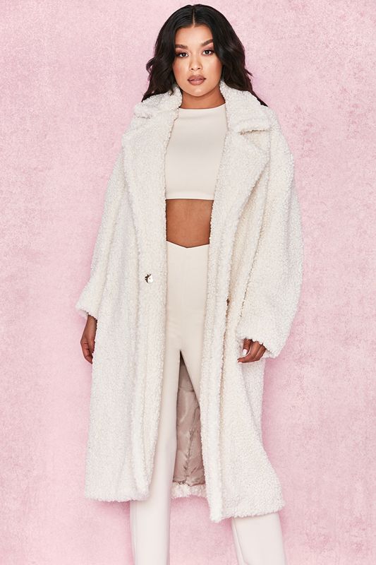 White House Of Cb White Faux Fur Sherpa Coats | WPS-531962