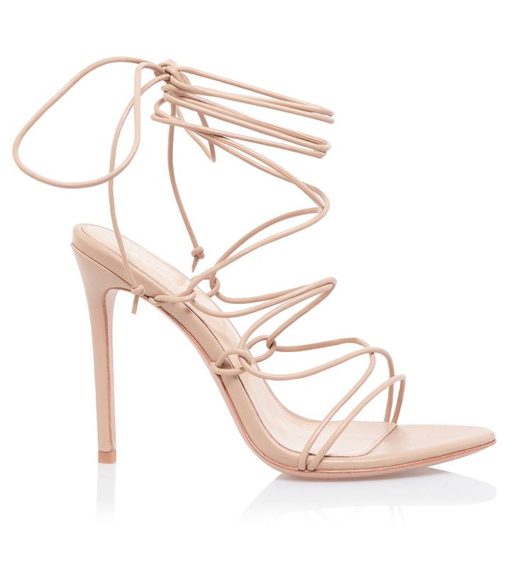 Beige House Of Cb Beige Leather Barely There  Sandals | IFZ-065873