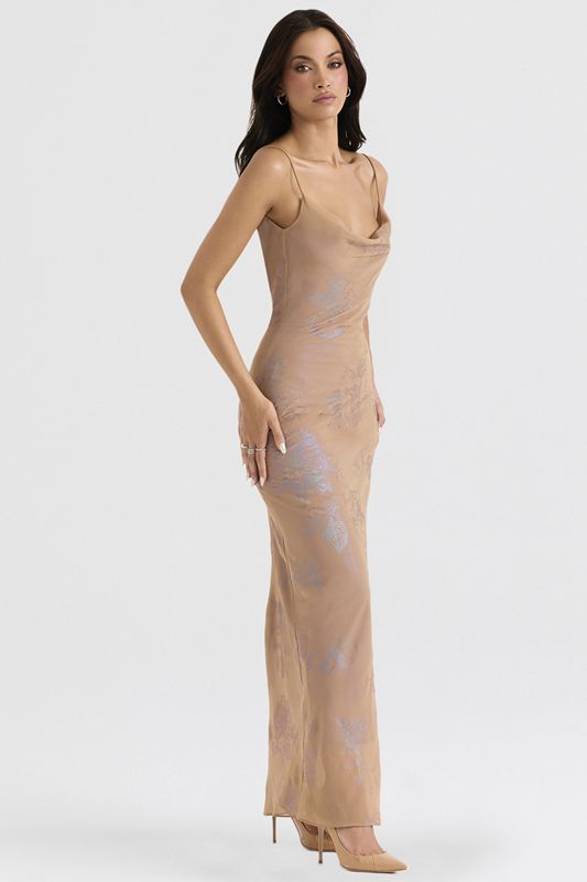 Beige House Of Cb Cafe Au Lait Maxi  Dress | YPL-683794