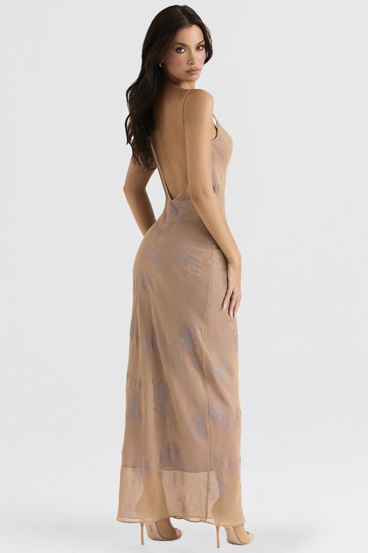 Beige House Of Cb Cafe Au Lait Maxi  Dress | YPL-683794