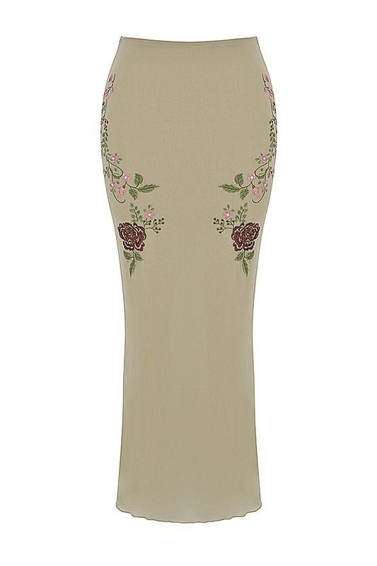 Beige House Of Cb Floral Maxi Skirts | KZO-854307