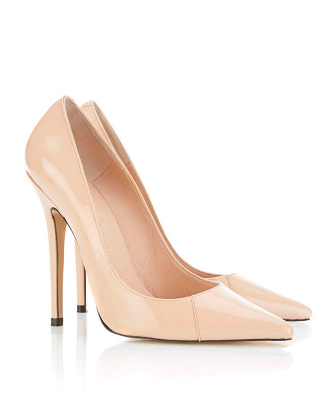 Beige House Of Cb Leather Beige Pointed Toe High Heel Pumps | PWU-508946