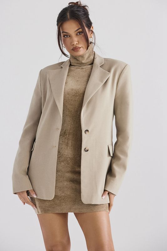 Beige House Of Cb Oversized  Blazer | IVR-164295