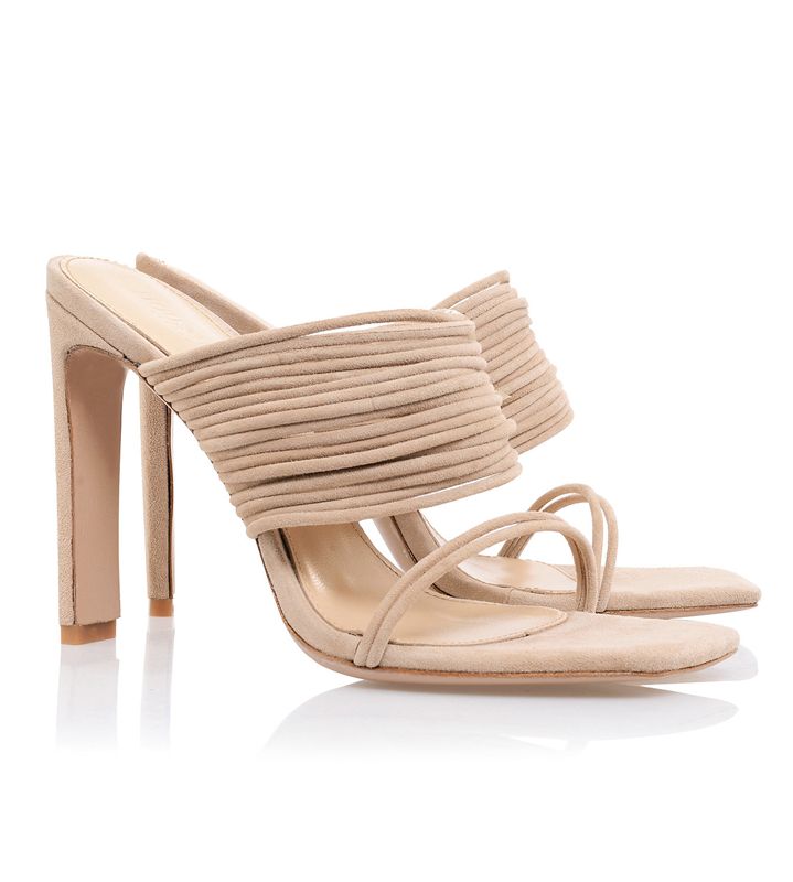 Beige House Of Cb Square Toe Strappys Sandals | YNE-851769