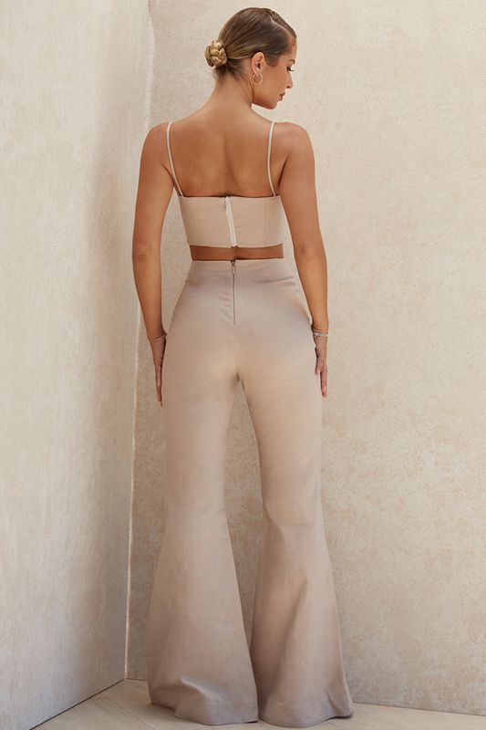 Beige House Of Cb Tencel Linens Pants | NKH-130756