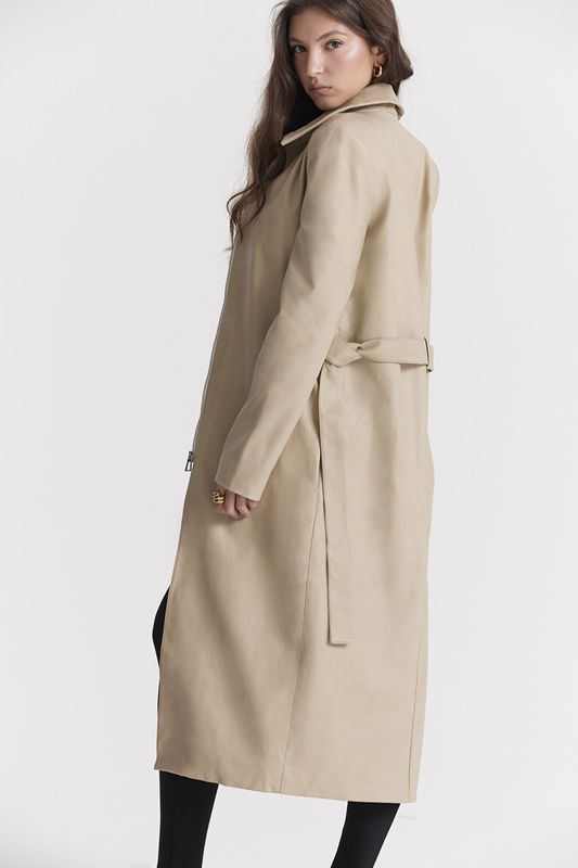 Beige House Of Cb Vegan Leather Trench Coats | KXZ-130589