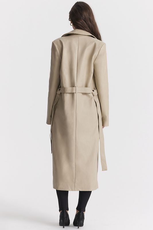 Beige House Of Cb Vegan Leather Trench Coats | KXZ-130589