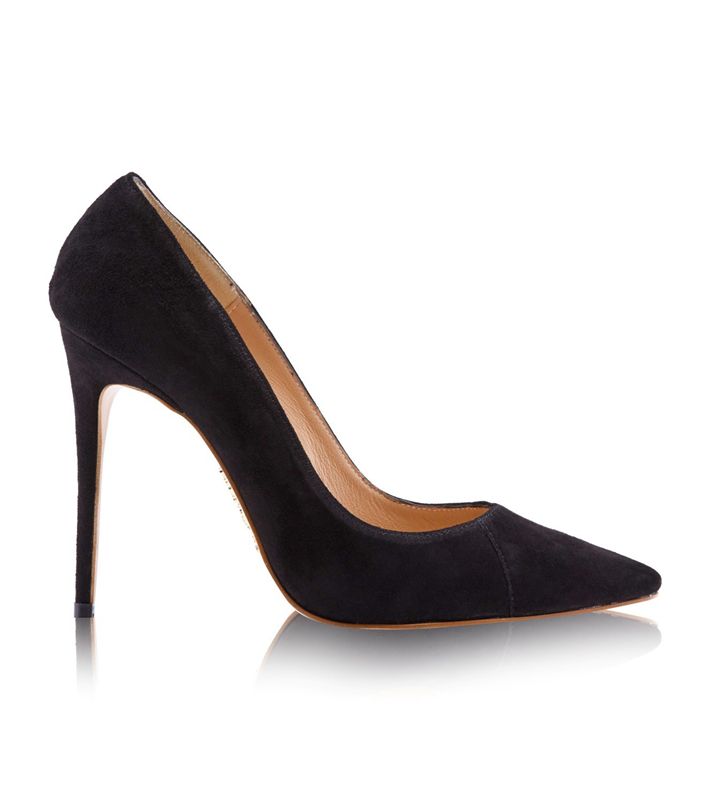 Black House Of Cb Black Suede Pointy Toe  Heels | RHC-918672