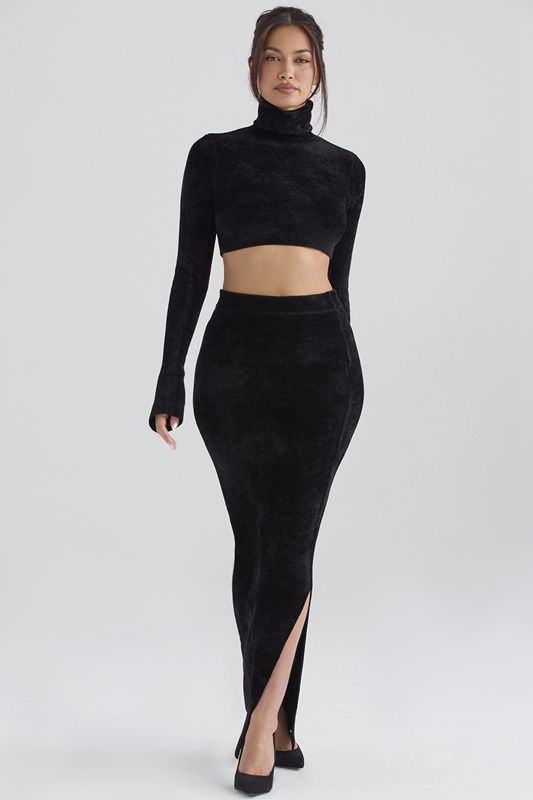 Black House Of Cb Chenille Maxi Skirts | TRM-216930