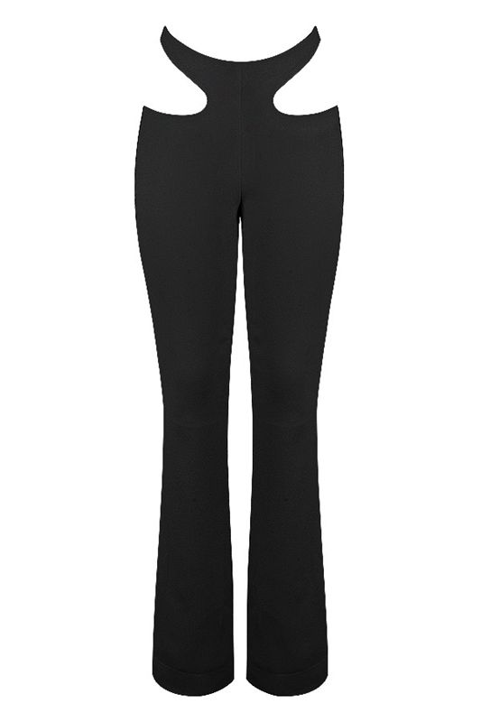 Black House Of Cb Crepe Cutouts Pants | UQD-174862