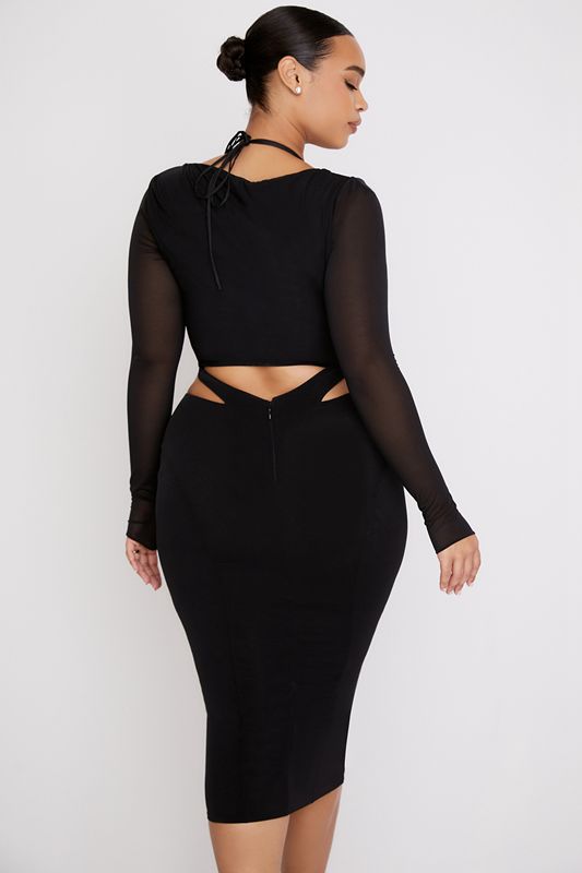 Black House Of Cb Cutout  Midi Dress | GUW-264785