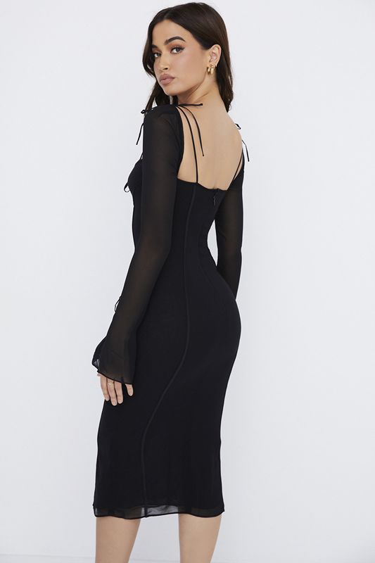 Black House Of Cb Cutout  Midi Dress | VSX-740156