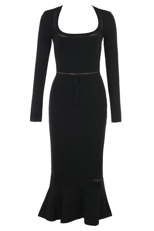 Black House Of Cb Dainty Knit Midi Dress | PQO-938520