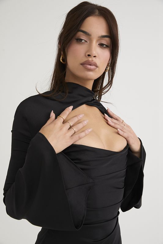 Black House Of Cb Draped  Dress | RFQ-360874