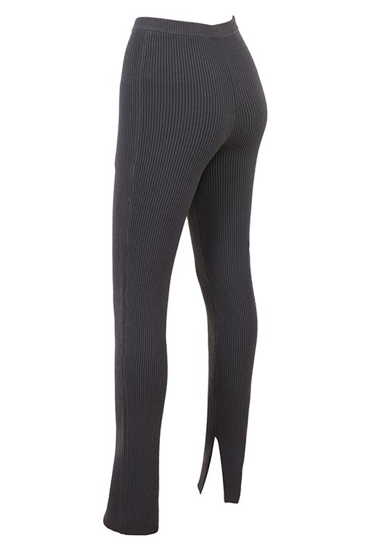 Black House Of Cb Grey Ribbed Knit Leggings | HNS-219048