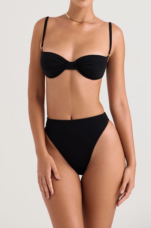 Black House Of Cb High Waist Bikini Bottoms | NEQ-803657