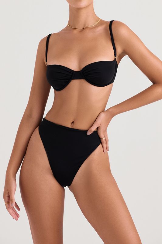 Black House Of Cb High Waist Bikini Bottoms | NEQ-803657