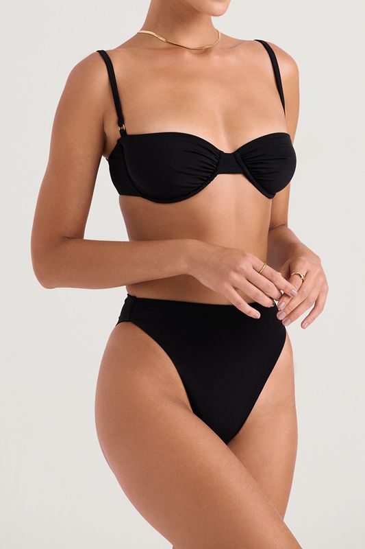 Black House Of Cb High Waist Bikini Bottoms | NEQ-803657