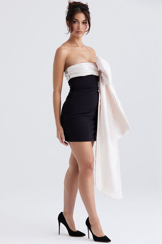 Black House Of Cb & Ivory Bow Mini  Dress | YIN-824673