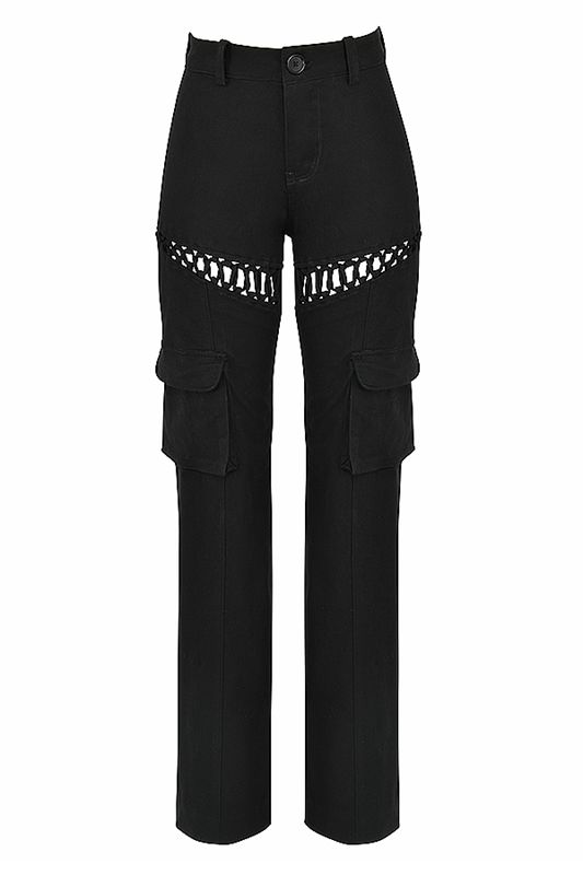 Black House Of Cb Lace Up Cargos Pants | JCX-835247