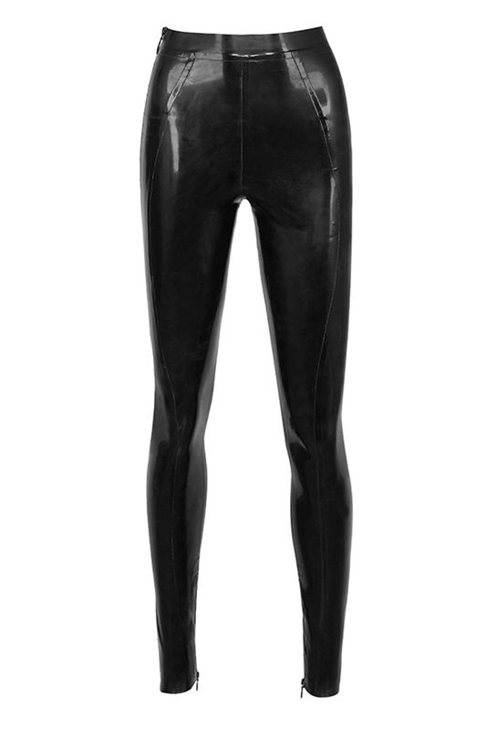 Black House Of Cb Latex High Waist Leggings | JBS-679241