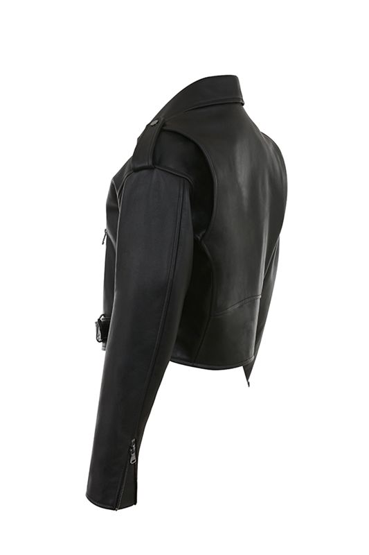 Black House Of Cb Leather Biker Jacket | OLW-608724