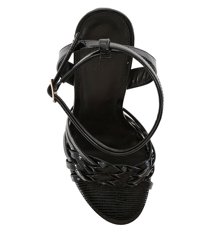 Black House Of Cb Leather Platform Sandals | PFM-723641