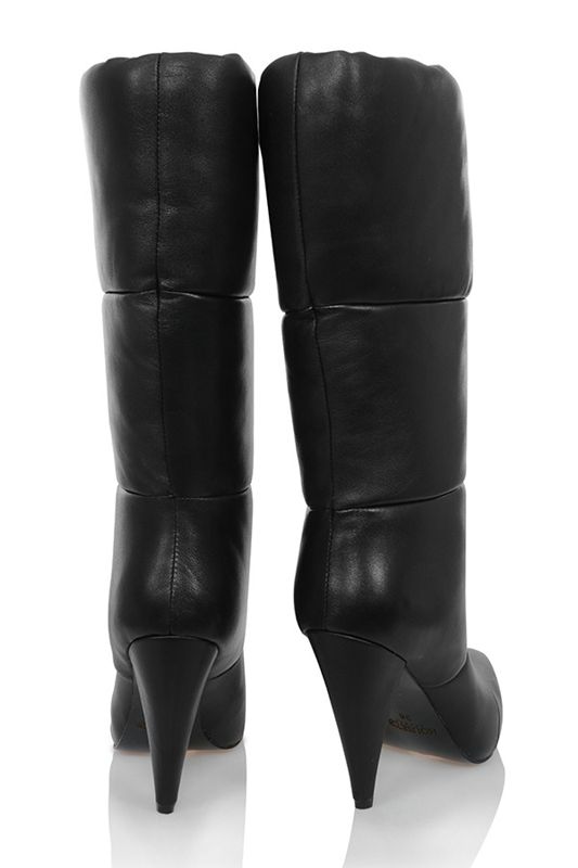 Black House Of Cb Leather Puffa Boots | ERO-628049