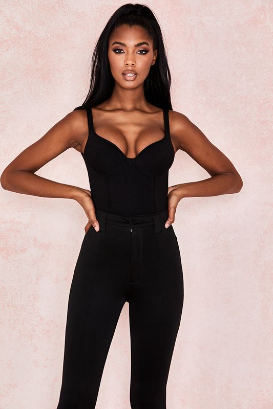 Black House Of Cb Marl Soft Jersey Bodysuit | FVU-907254