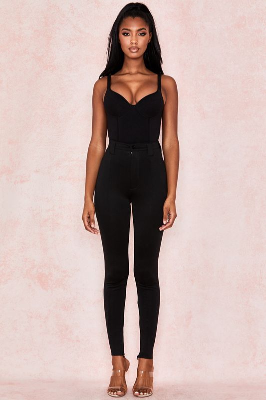 Black House Of Cb Marl Soft Jersey Bodysuit | FVU-907254