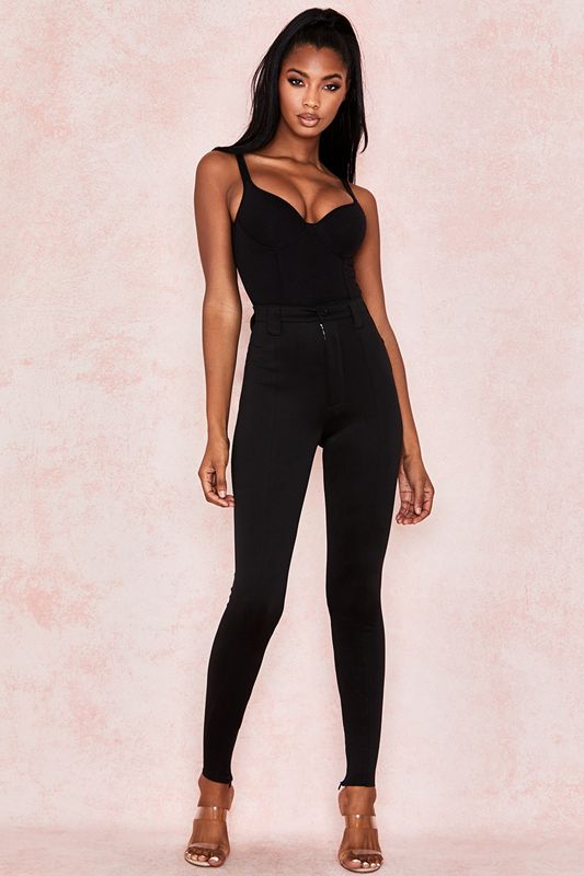 Black House Of Cb Marl Soft Jersey Bodysuit | FVU-907254