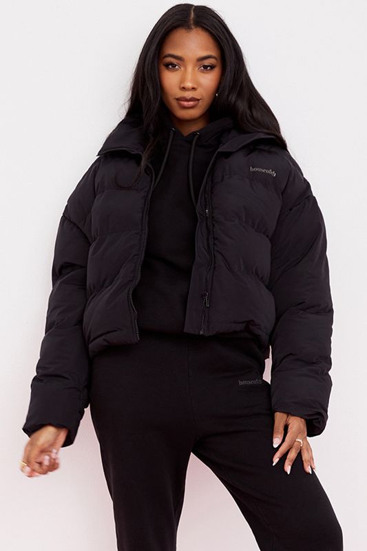 Black House Of Cb Oversized C Shape Puffer  Jacket | ERX-570329