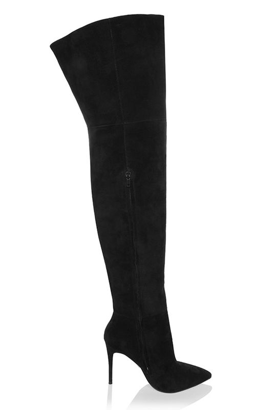 Black House Of Cb Real Suede Thigh Boots | YUQ-149370