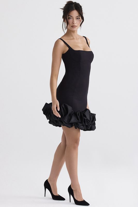 Black House Of Cb Ruffle Hem Dress | XPR-805392