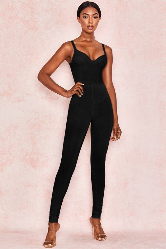 Black House Of Cb Soft Loungewear Jumpsuit | CFU-603495