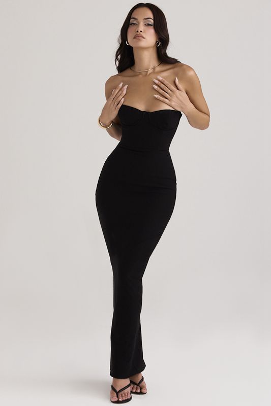 Black House Of Cb Strapless Maxi Dress | WVF-069218