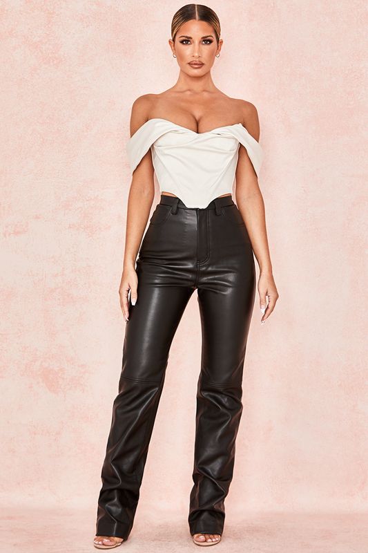 Black House Of Cb Stretch Vegan Leathers Pants | JEN-835274