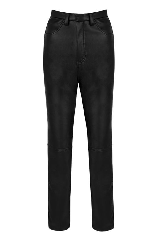 Black House Of Cb Stretch Vegan Leathers Pants | JEN-835274