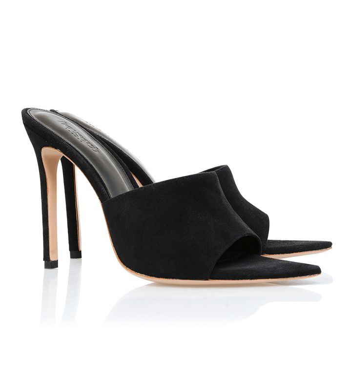 Black House Of Cb Suede Pointed Mules | DAS-206138