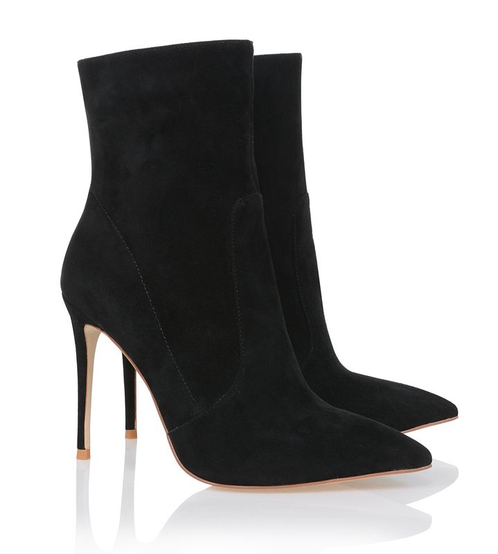 Black House Of Cb Suede Stiletto Ankle Boots | MWT-908537