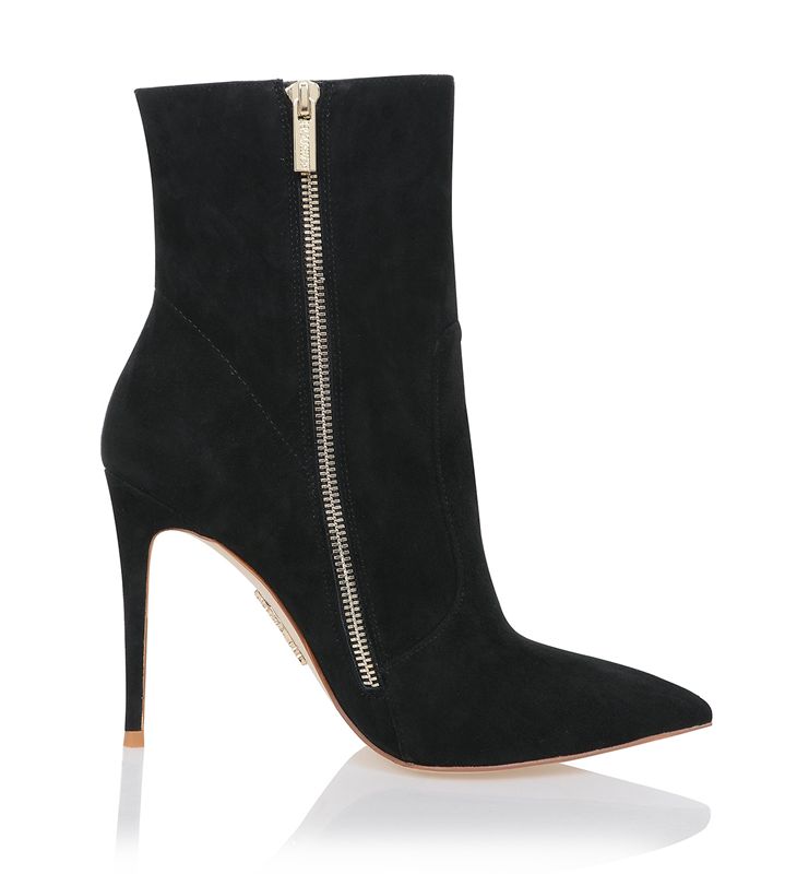 Black House Of Cb Suede Stiletto Ankle Boots | MWT-908537