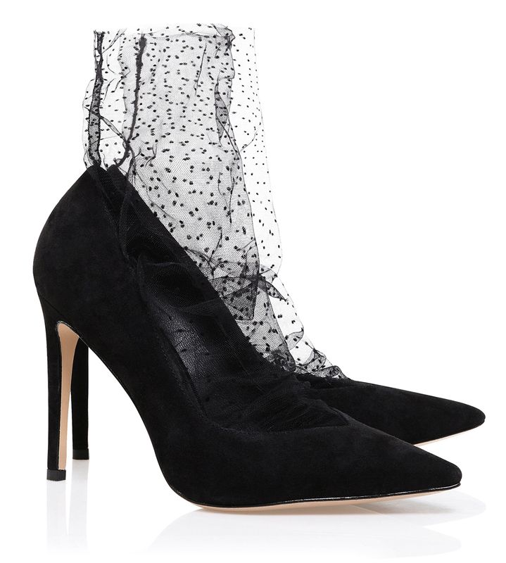 Black House Of Cb Tulle Sock Shoe Heels | POY-152378