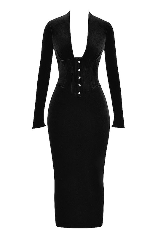 Black House Of Cb Velvet  Dress | QBH-047235