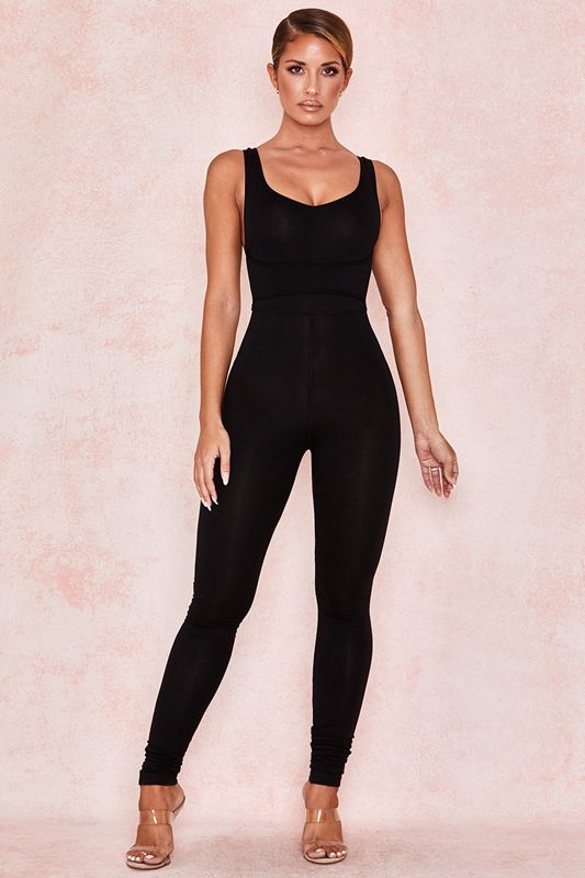 Black House Of Cb Waist Cinching Jumpsuit | VQK-615392