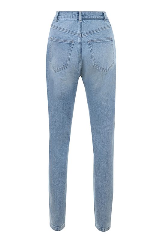 Blue House Of Cb Blue High Waist Denim  Jeans | IVX-934071