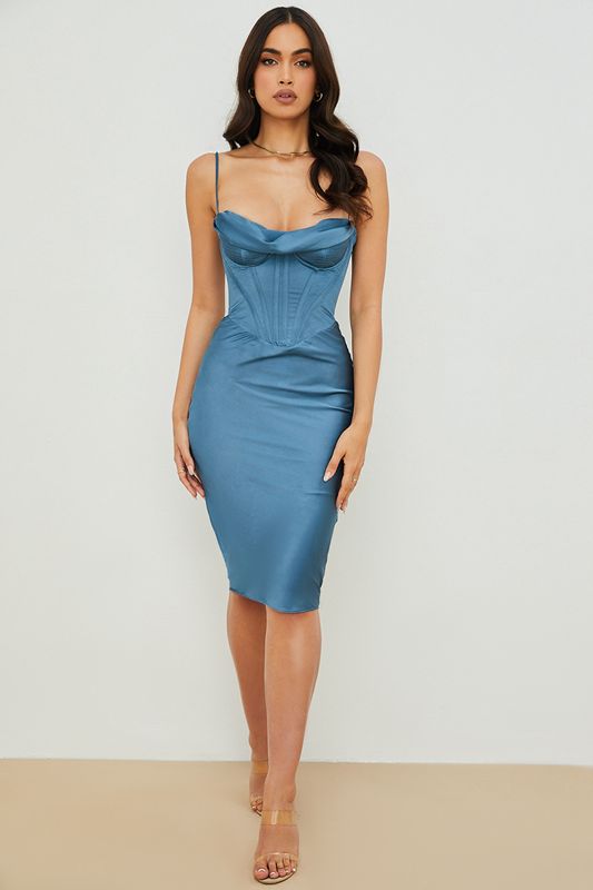 Blue House Of Cb Blue  Midi Dress | TXP-758346