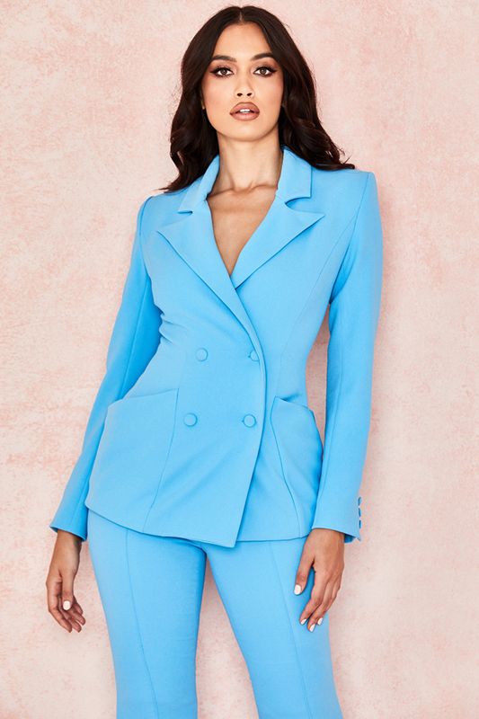 Blue House Of Cb Double Breasted Tailored Blazer | PMO-574390